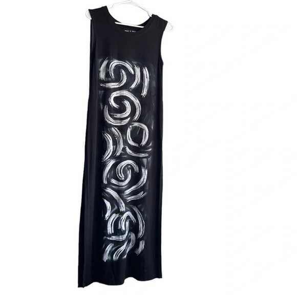 ROCK ‘N KARMA Abstract Side Slits Maxi Tunic Dress Size S - Picture 1 of 14